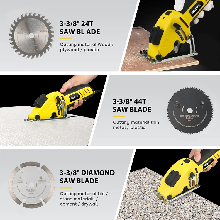 Cheap and Useful Portable Electric Circular Saw 600w Laser Guide Circular Saw Machine With 3 Blades