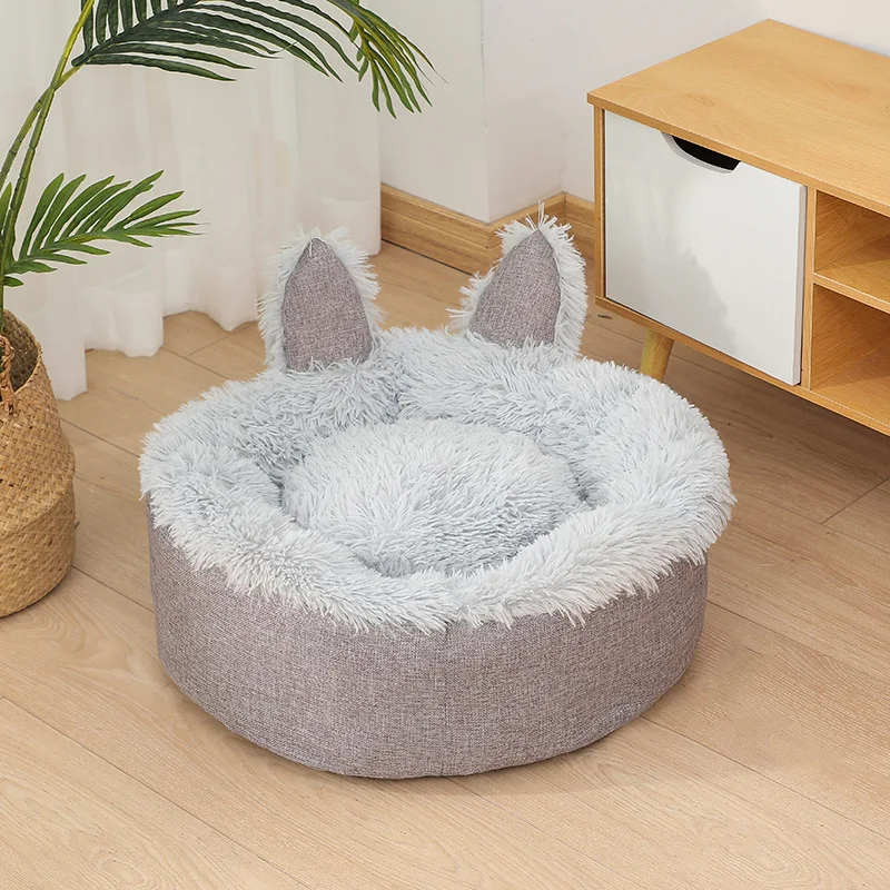 Wrapped removable mat warm winter washable faux fur cat sofa bed pet
