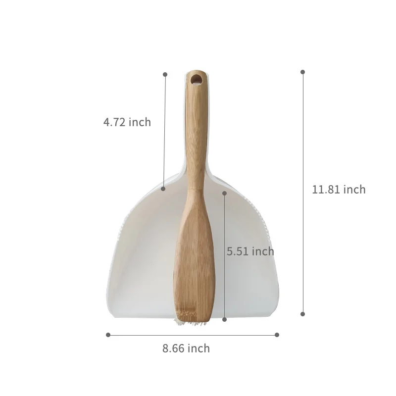 Professional Mini Dust Pan Set PET/PP Broom Head Dustpan with Eco-friendly Bamboo Brush for Desktop Cleaning for Home Use