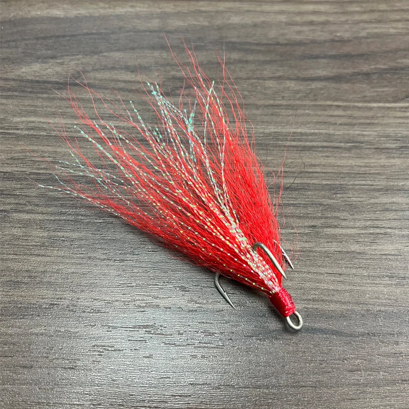 TEASER ST48 Factory customized Deer Hair Flashes Sea Fishing Boat Fishing Hook 3X String Treble Fishing Hook