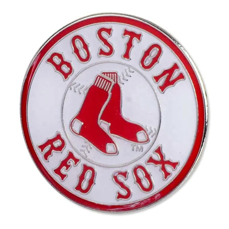 Baseball Team Logo Red Sox Design Badge Pin Metal Color Badge Holder Die Cut Badge Gift for Baseball Player