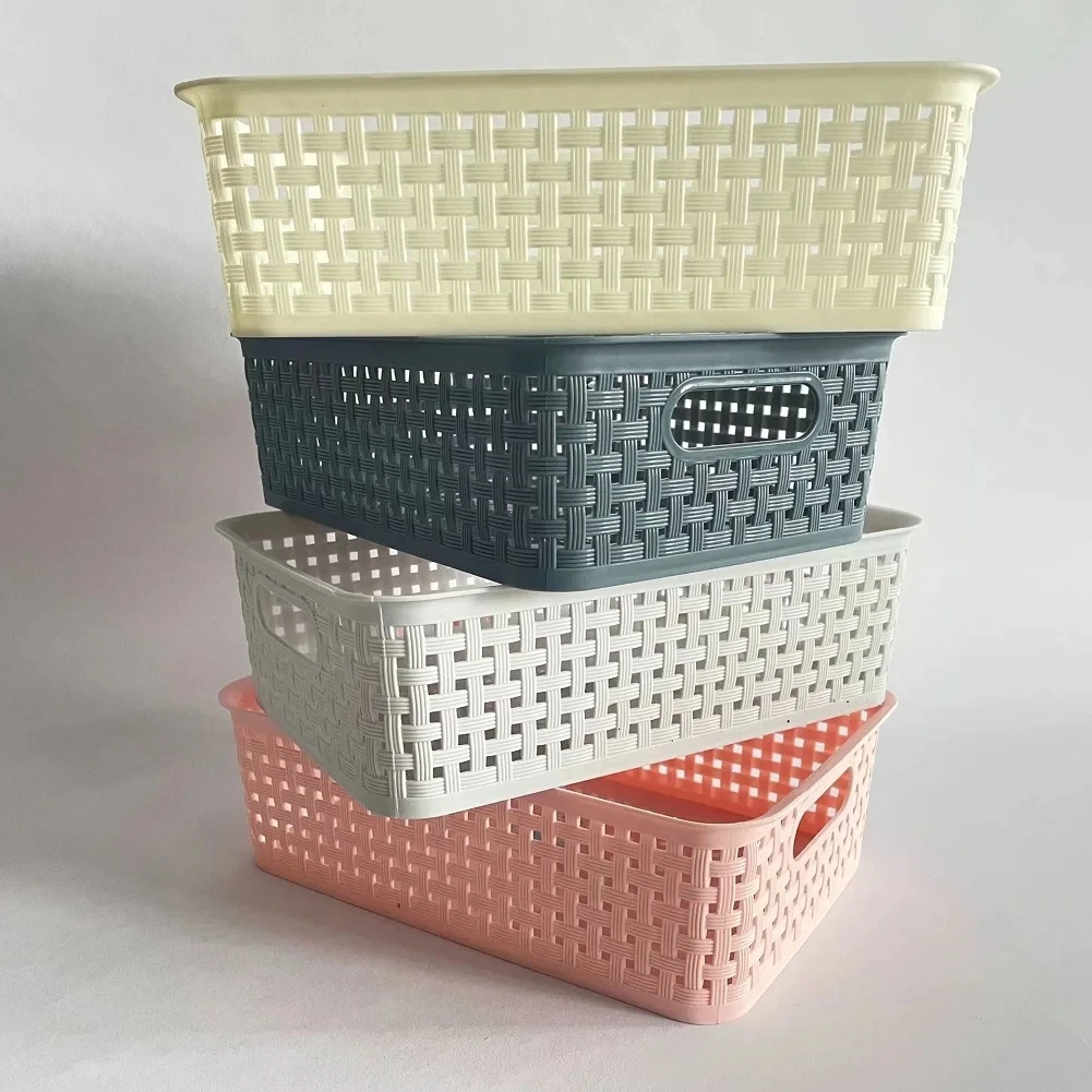 Многоцелевые корзины для хранения пластиковые с ручками классных комнат или дома-Складная сетчатая коробка классическая сумка из полипропилена