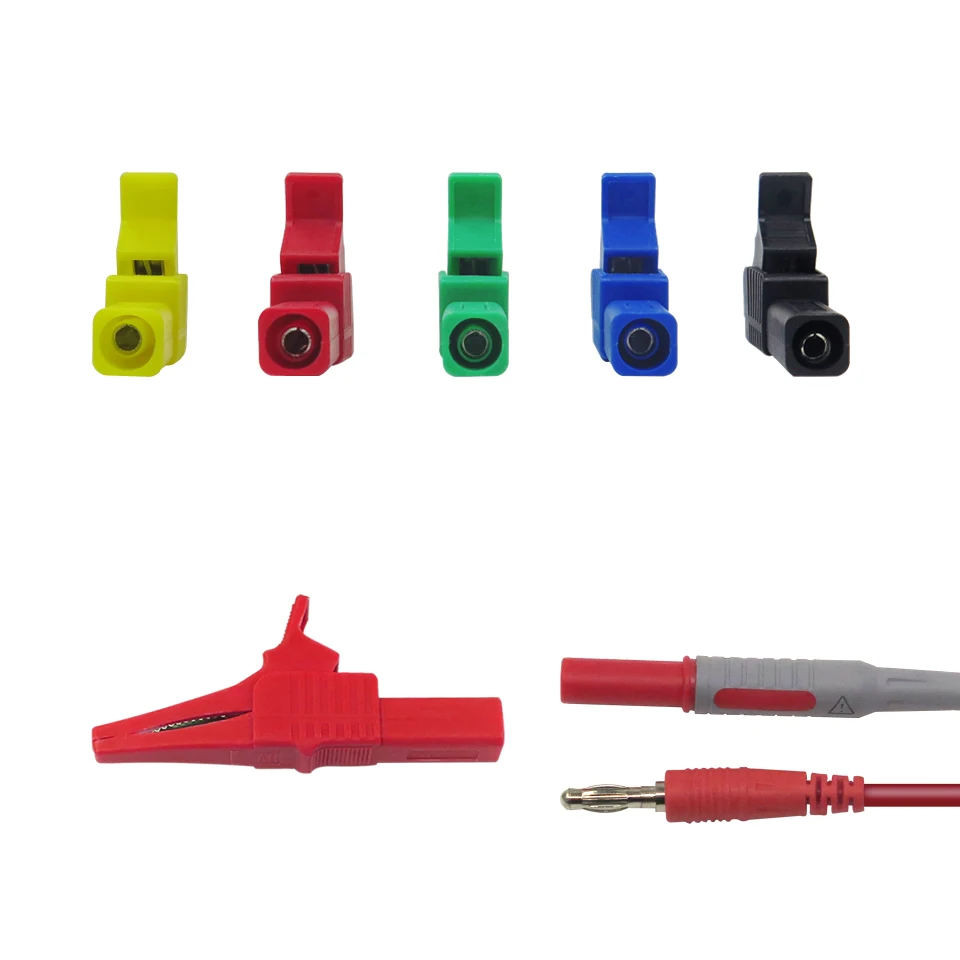 5PCS 5 colors 32A 1500V insulation alligator clip safety test clip for 4mm copper banana plug with cover