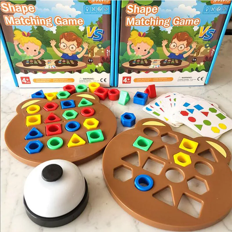 DIY Children Geometric Shape Color Matching Board 3D Puzzle Games For Kids Interactive Learning Educational Toys
