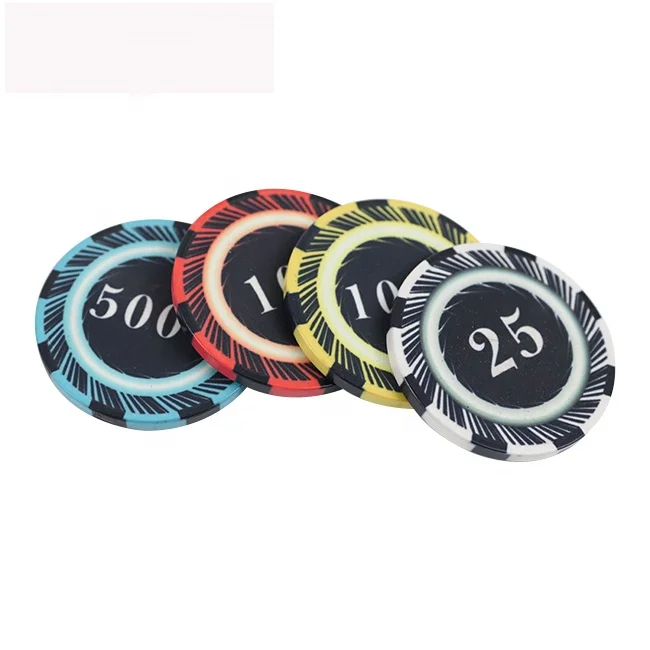 Custom Made 10g Ceramic Poker Chips with Various Color of Green Red White Black Yellow Poker Chips
