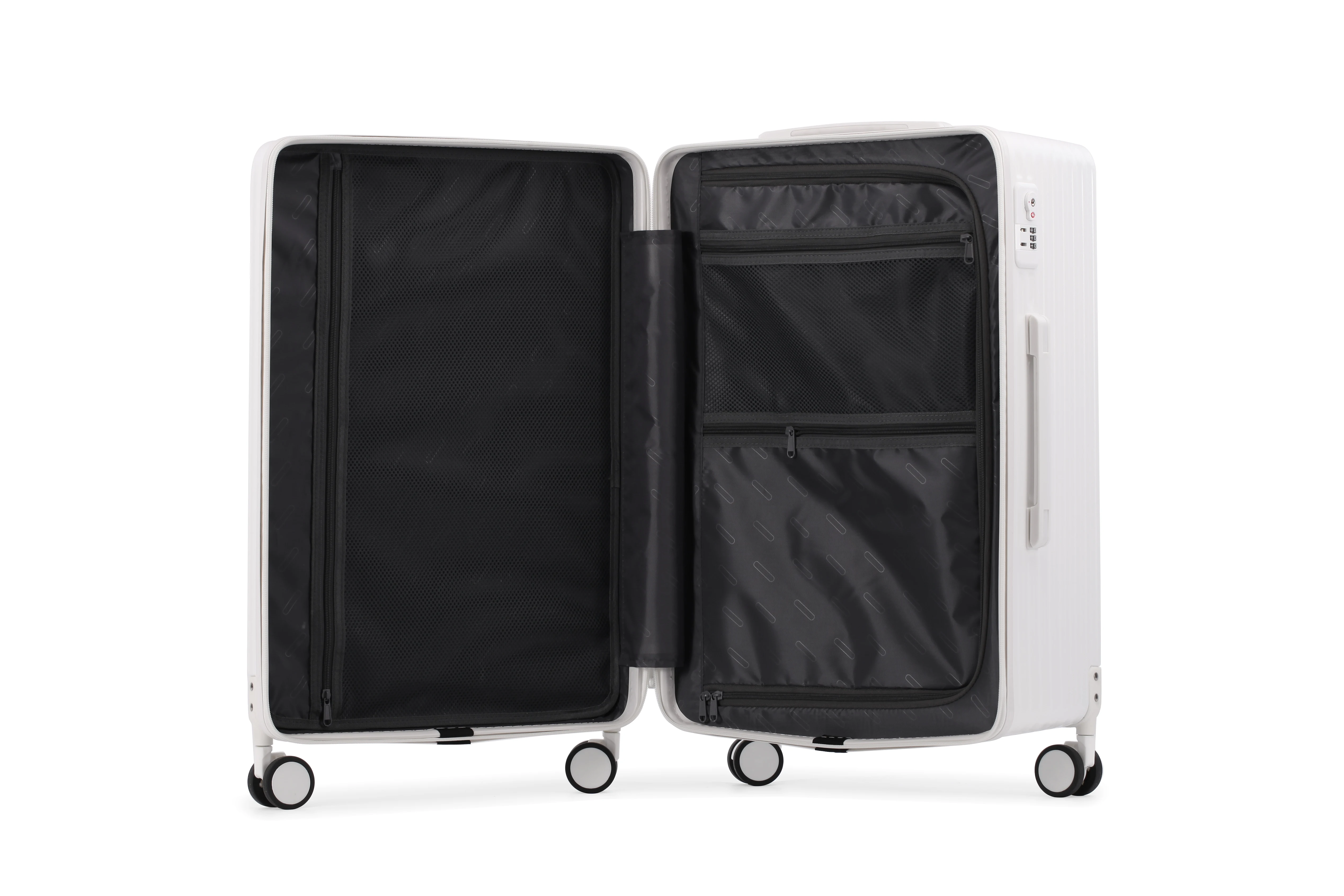 PC luggage with aluminum frame trolley suitcase OEM ODM acceptable 20/24/28 inch durable with Spinner wheel anti-theft lock