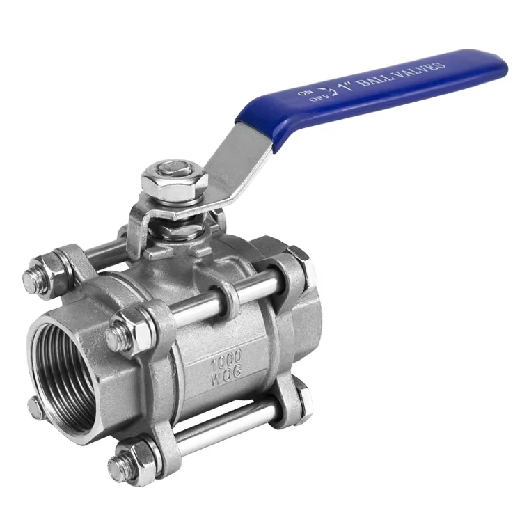 CNJS 3pc Ball Valve NPT BSPT Stainless Steel 304 3 Piece Ball Valve DN15  1000WOG Full Port ball valve