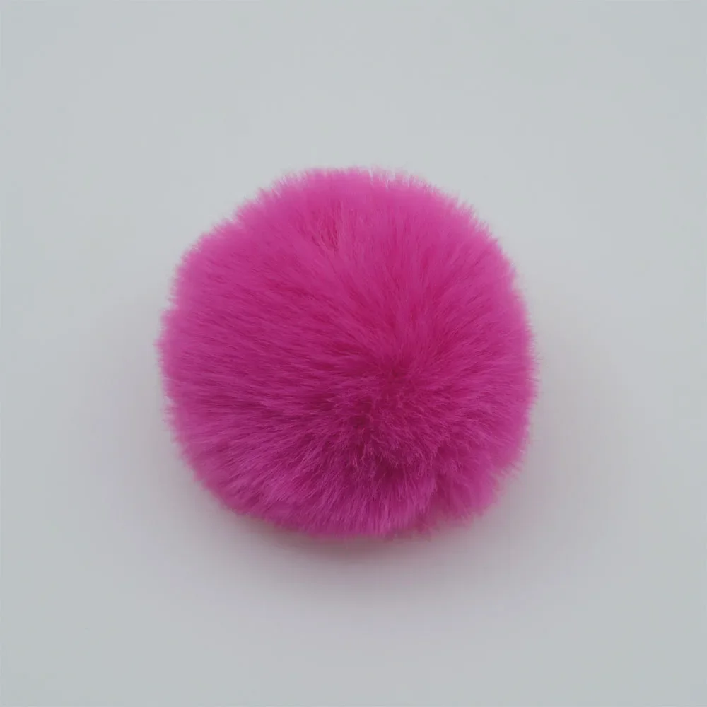 Custom size faux fur pompoms handmade faux rabbit fur ball fluffy plush fur pom poms for diy hats cloth decoration