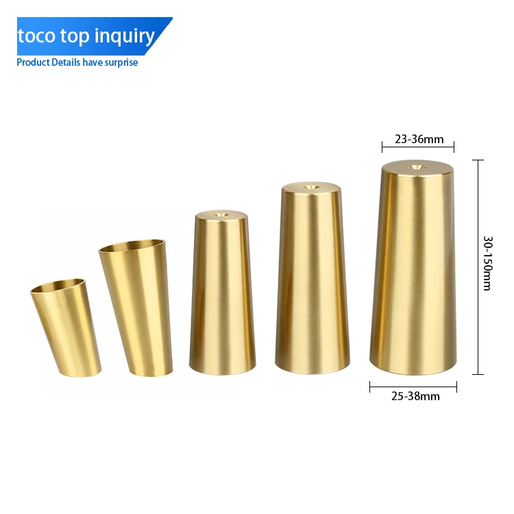 Brass Gold Metal Furniture Chair Leg Covers Floor Protectors Insert Table Sofa Round Tips Ferrules Cover Pads Chair Leg Caps Set