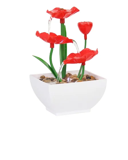 Glowing Water Fountain: LED Pot Miniature Waterfall for home office garden patio decoration