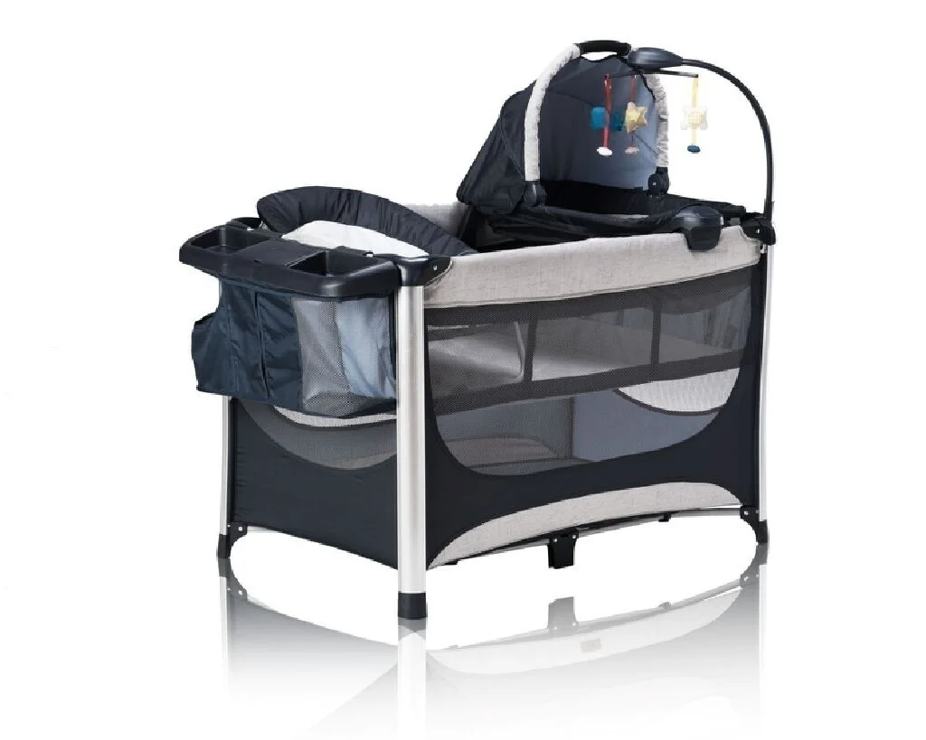 Luxury Modern Metal Foldable Baby Crib Best Seller Travel Bed & Playpen for Bedroom Dining & Hotel Use