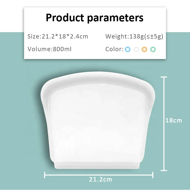 800 мл герметичные многоразовые силиконовые пакеты для хранения пищевых сэндвичей, силиконовые пакеты для грудного молока
