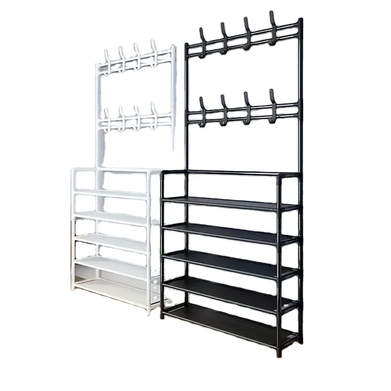 New Floor Standing Shoe Hat Stand Integrated Combination Doorstep Shoe Rack Household Clothes Rack