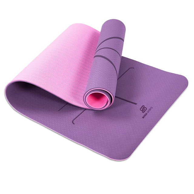 high quality two-color yoga mat anti-slip eco-friendly yoga mat TPE yoga mat