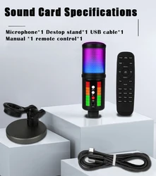 Voxfull New Arrived RGB Gaming microphones Recording studio microphone USB Condenser Microphone