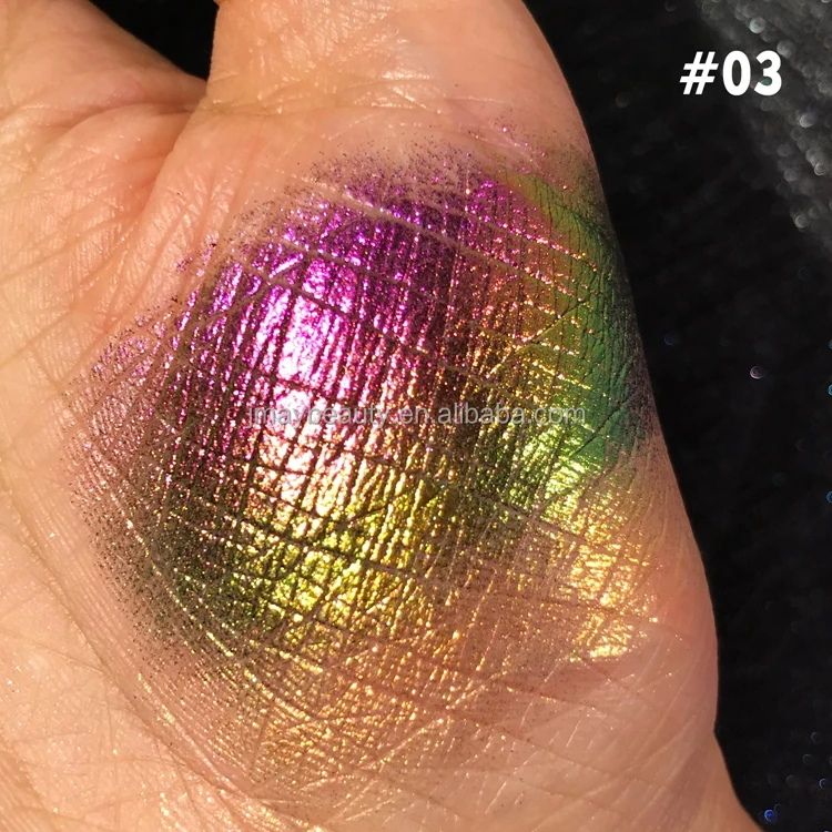 Wholesale Pressed Powder Eye Shadow Makeup High Quality Flakes Single Palette Duochrome Glitter Rainbow Highlighter Eyeshadow