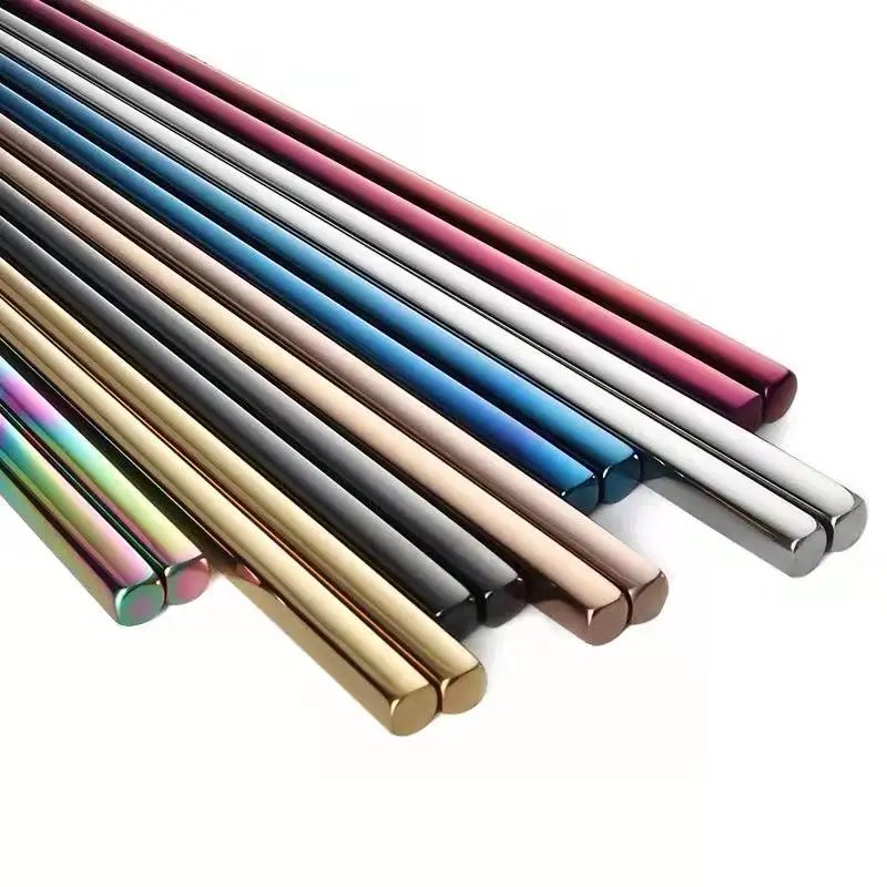 Colorful  304 stainless steel chopsticks 23cm metal wholesale custom chinese chopsticks