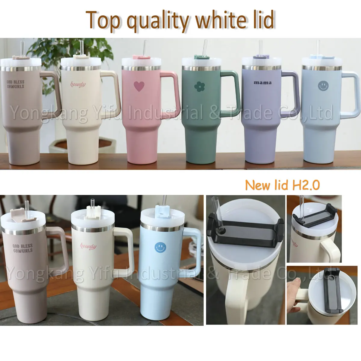 Skirton New 40oz 40 oz stainless steel vacuum insulated cup with handle straw leak proof lid