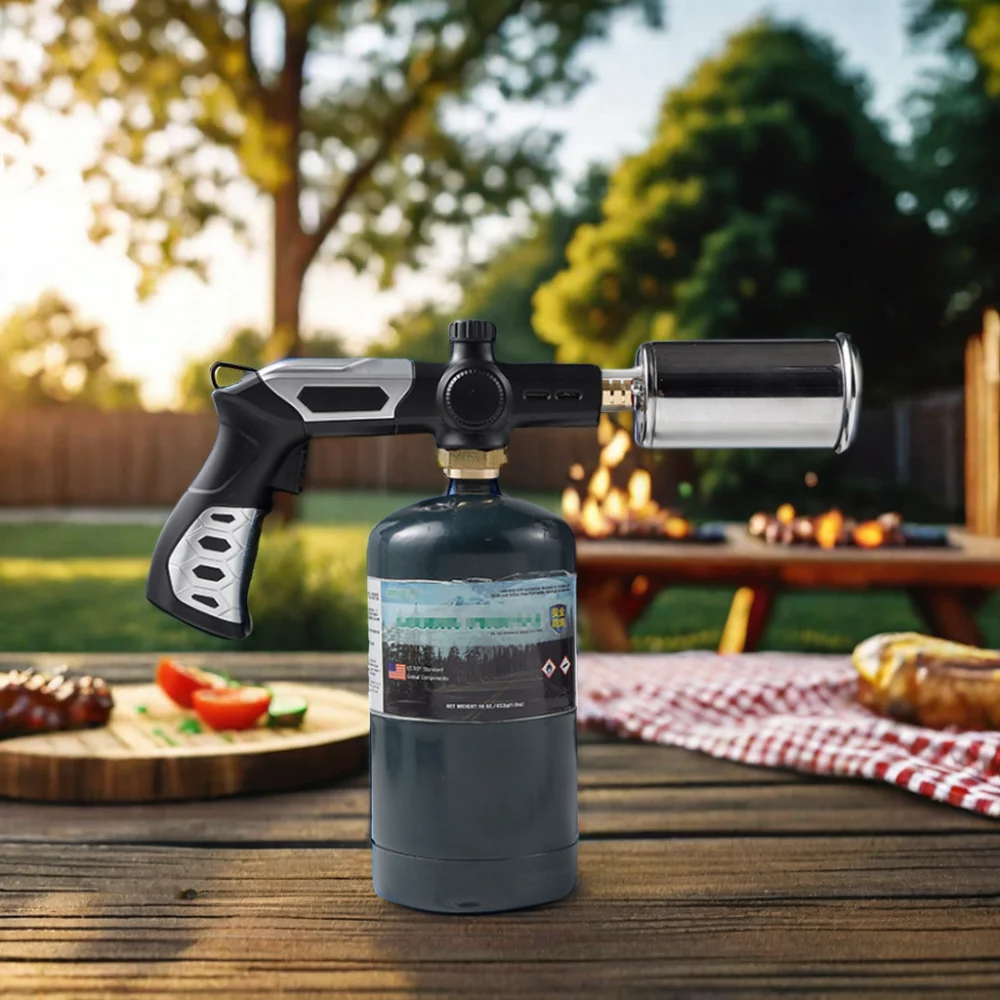 GF-8010 Refillable high power camping portable windproof burner gun gas torch lighter