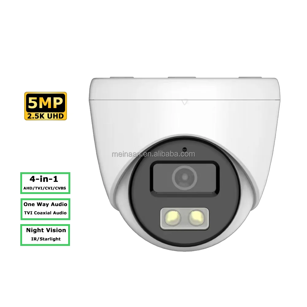 Wire Support DVR 4 IN 1 AHD TVI CVI CVBS 5MP 2.5K Surveillance Camera Night Vision Dome Indoor Home Security CCTV Analog Camera