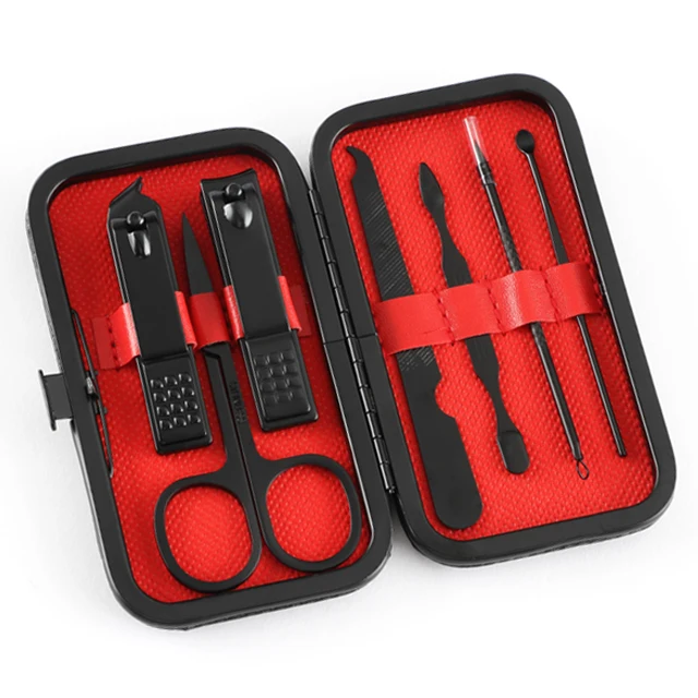 Datang Yu stainless steel Nail clippers set 7pcs Manicure set curette Eyebrow scissors Customizable logo