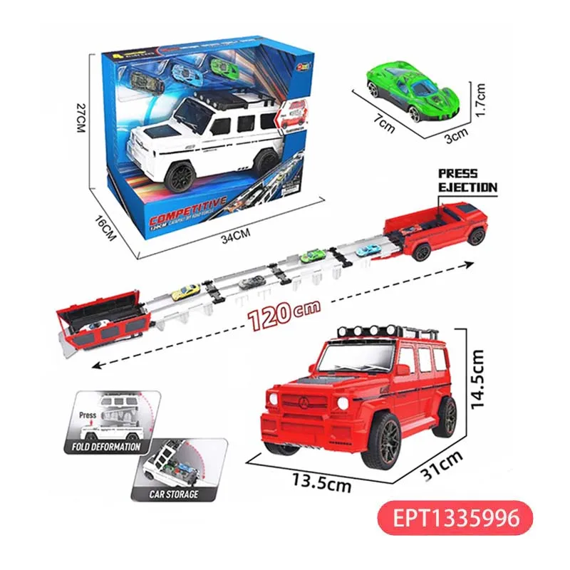 EPT Inertial Large Ejection Car Track Toys With 3 Alloy Cars