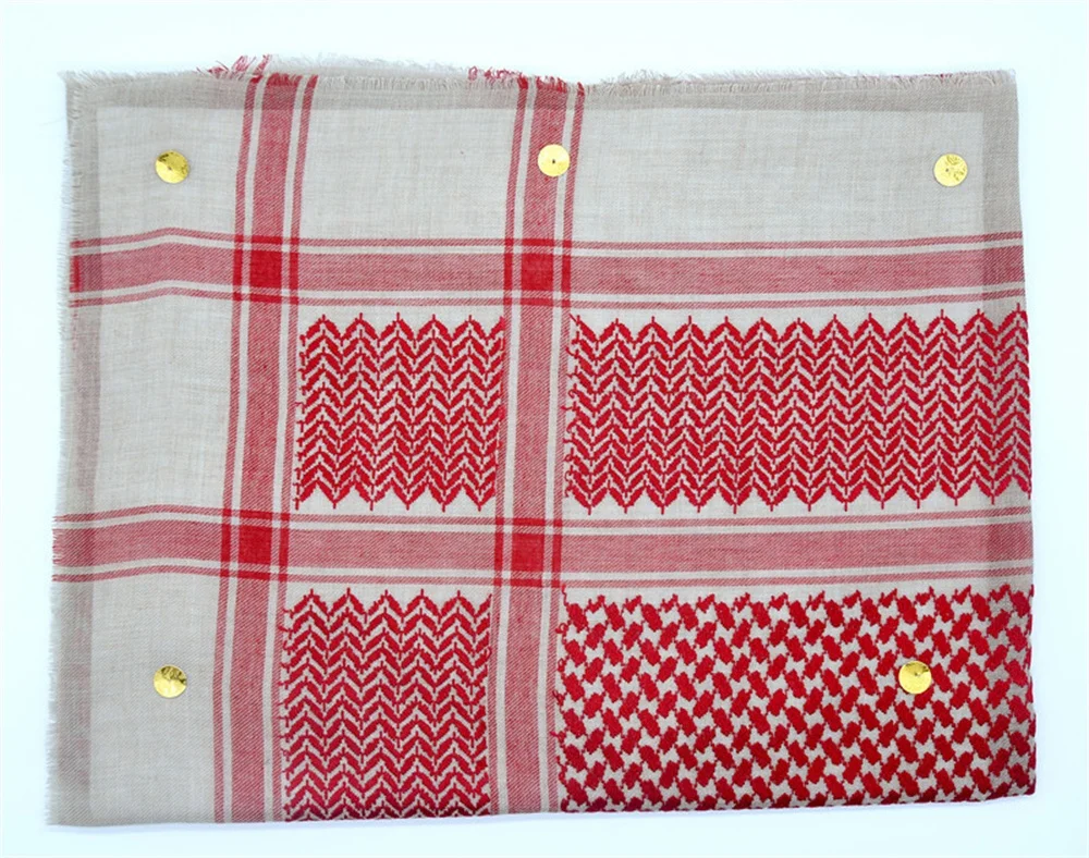 Wholesale Men Yashmagh Shemagh red and green Arab Men Arafat Scarf Keffiyeh palestine scarf