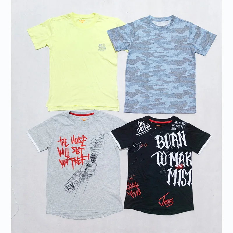 Wholesale Mixed Boys Girls Short Sleeve O-Neck Cotton kids Clothes Stock Lots T-shirts