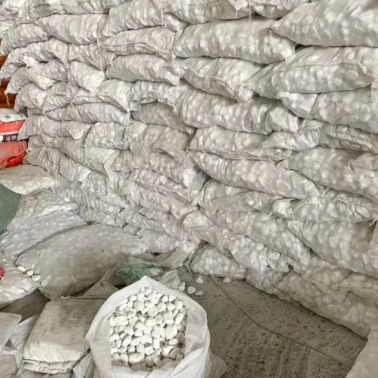 AAA GRADE landscaping stone tumbled snow white pebbles for gardens walkway pathways