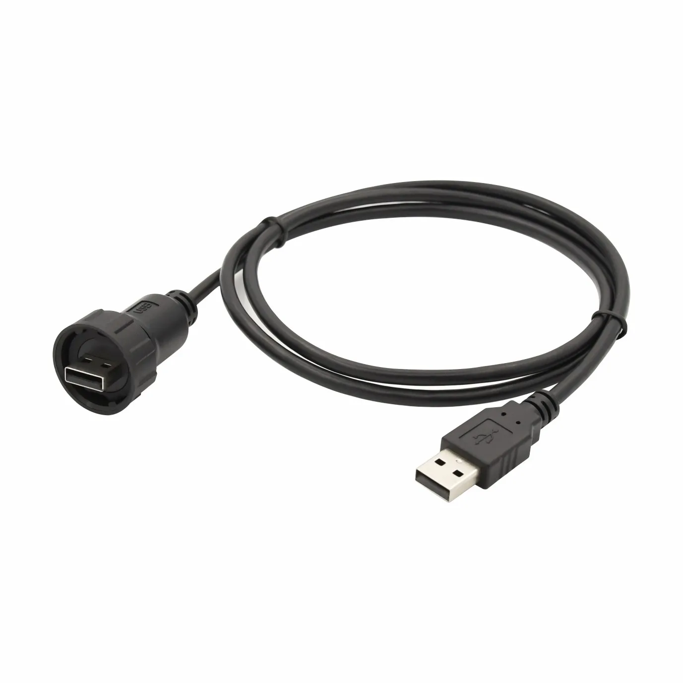 4/9 Pin Industrial IP68 Waterproof USB2.0/USB3.0  Connector Male to Male Cable Plug Threaded Cable Waterproof USB Connector