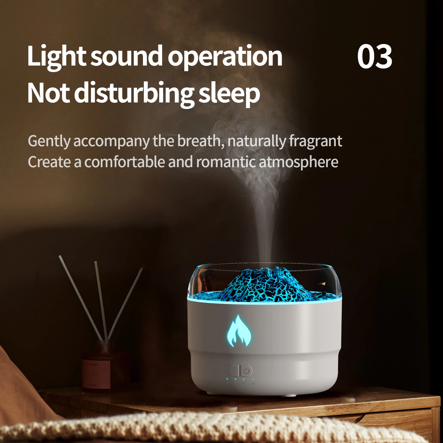 Colorful Flame Humidifier Home Usb Simulation Volcano Atomizer Large Capacity Humidifier