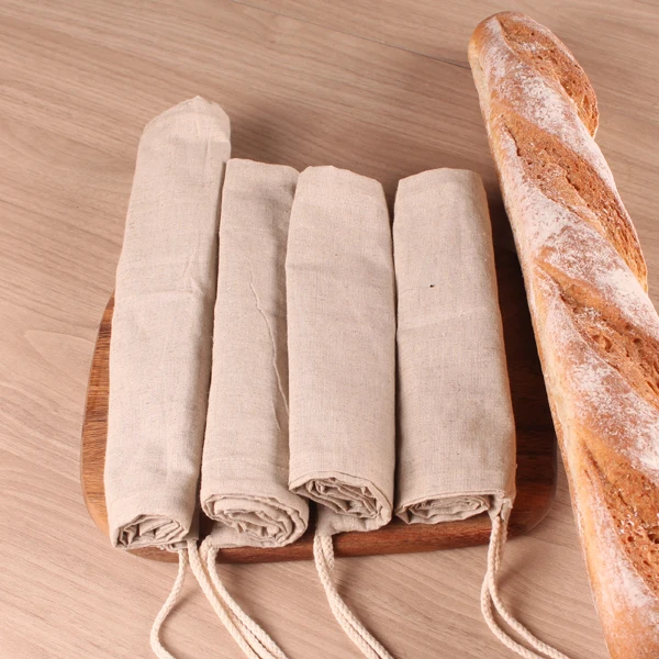 
BOSI Reusable Linen Bread Bag 26CM * 23CM Zero Waste Food Storage Totes Durable Breathable OEM Services 