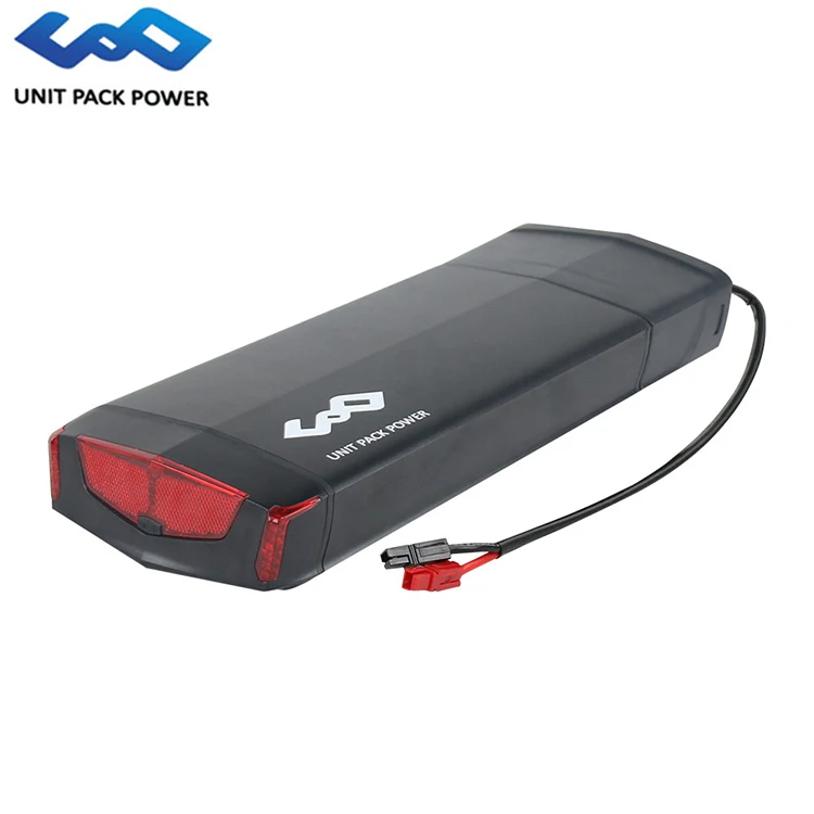 Customized 12v-72v Li-Ion Rear Rack Battery with 10Ah-30Ah for Electric Bicycles for Motors up to 1000w 750w