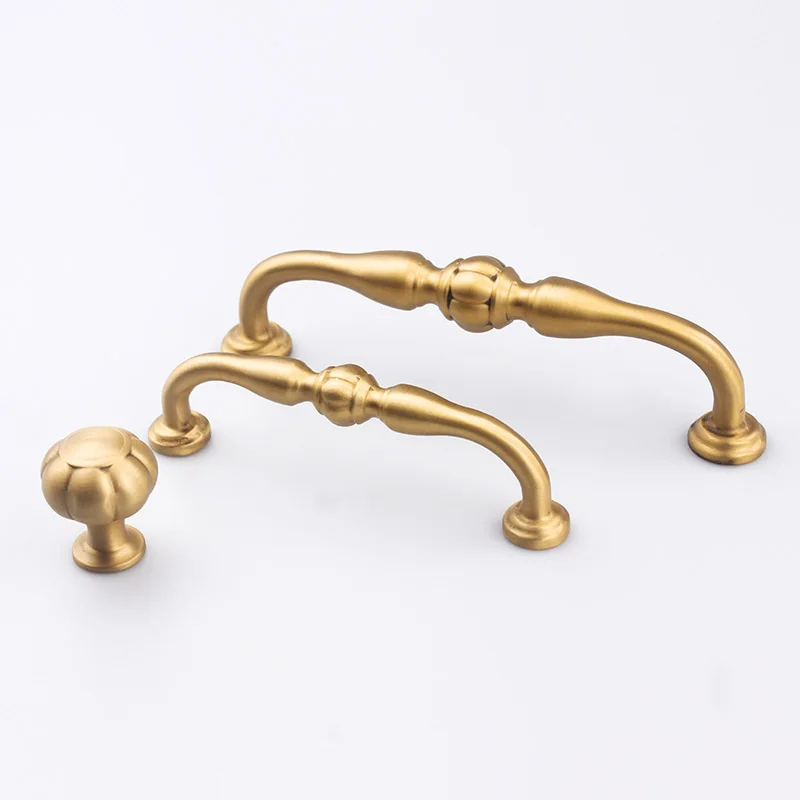 Home kitchen cabinets dresser wardrobe cupboard drawer door gold China luxury solid brass pulls handles knobs