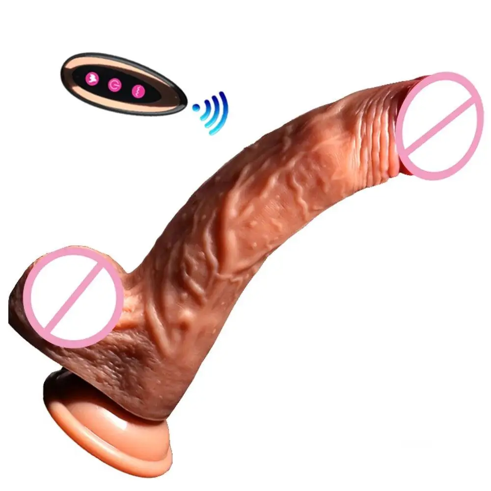 Huge Liquid Silicone High Quality Penis Dildo Flesh Color Dildo For Women Powerful Telescopic Vibrating Dildo