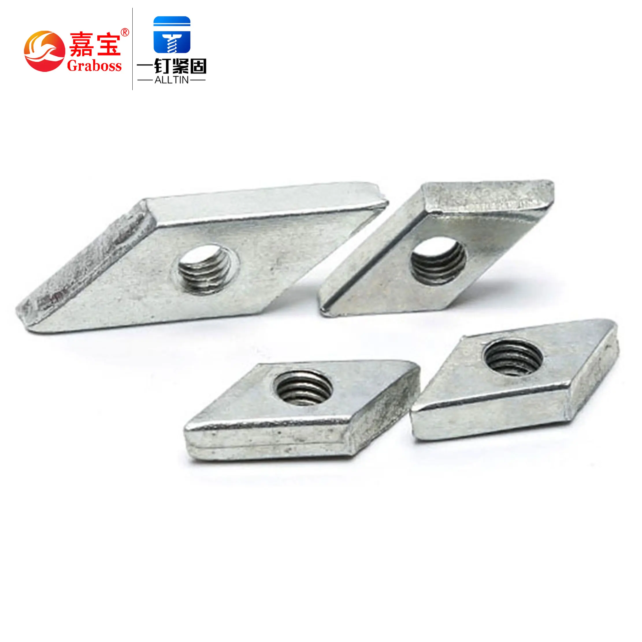 Carbon Steel 4.8 Grade Galvanized Steel Nickel Plated Diamond Connecting Rhombus Nuts