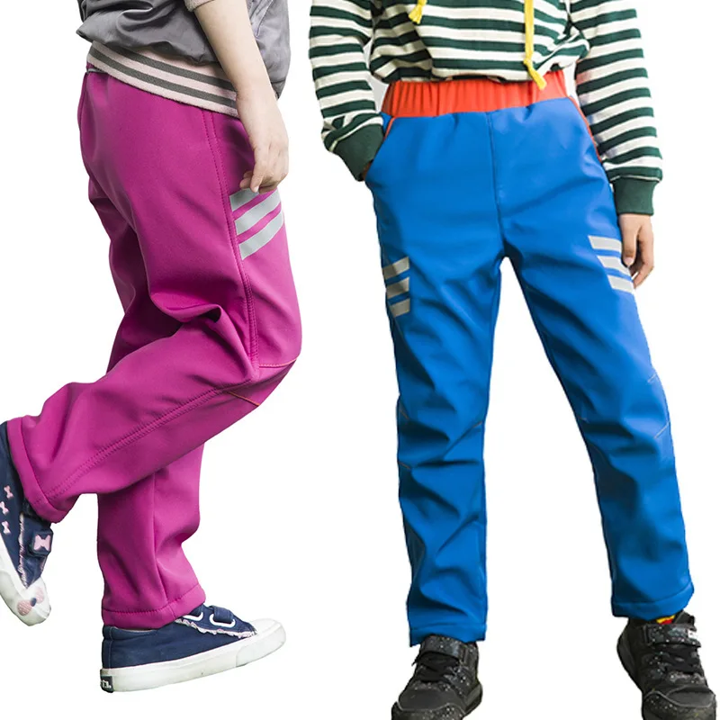 2021 hot sales kids winter clothing snow pants waterproof fleece lined reflect light trousers snow pants for kids snow pants