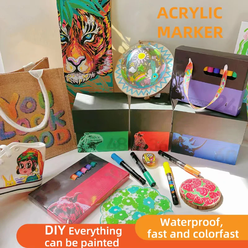 Non toxic color ink acrylic color marker colorful art marker pen set for school children