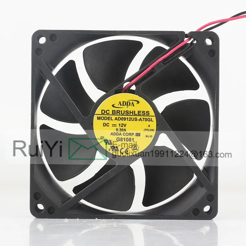 Оригинальный Адда 48 В 24 5 DC12V 0 30 A AC 90x90x25 мм 9025 9 см 2-проводной корпус высокого объема воздуха AD0912US-A70GL Вентилятор охлаждения