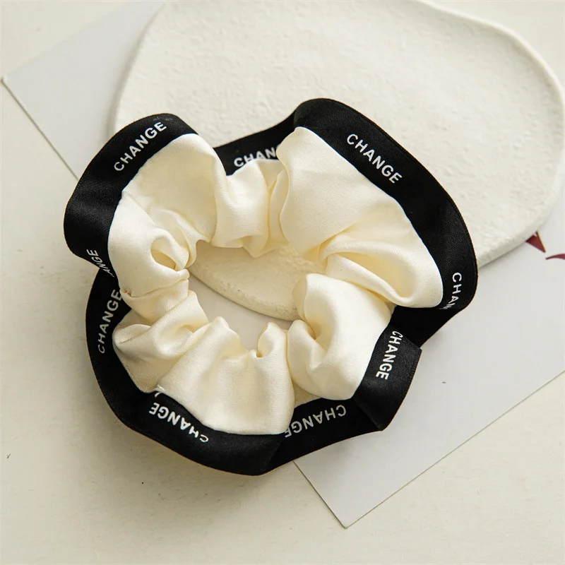 French elegant hair scrunchies ribbon sewing hair accessories for women