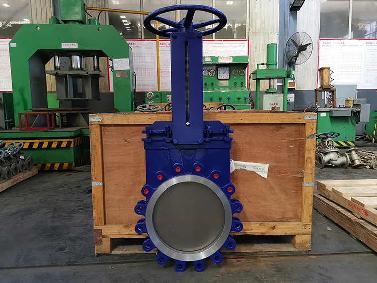 stainless steel flange end pneumatic operated knife gate valve
