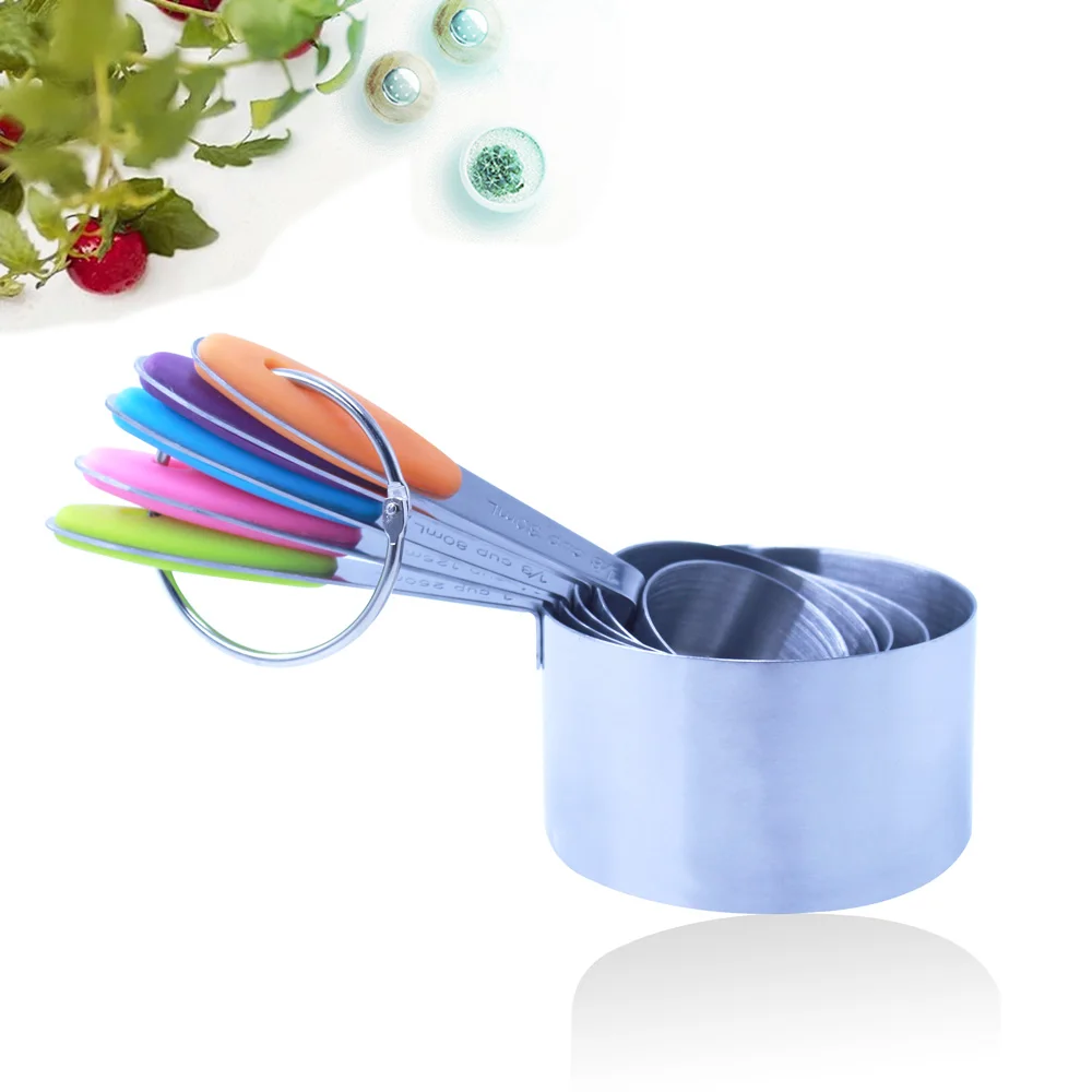 
High quality Baking Measuring Cups Stainless steel Measuring Spoon with Colorful Handle 