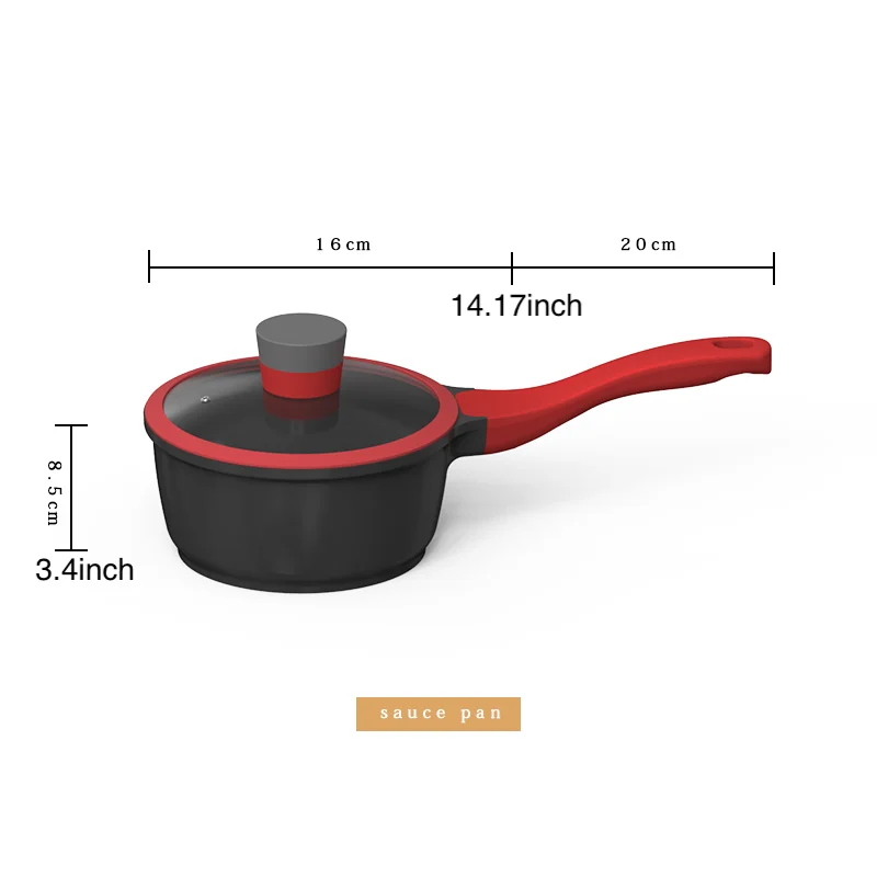 OEM Saucepan Wok Milk Frying Pan Soup Pot Non-Stick Cooking Cookware Set With Lid