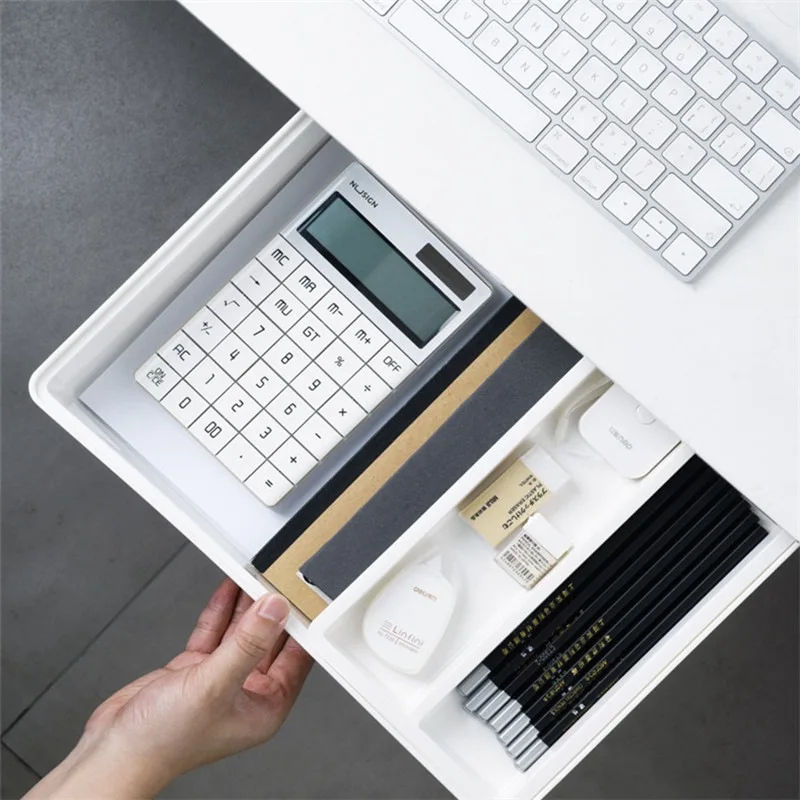 26*34*7cm Attachable Desk Drawer,Self-Adhesive Hidden Pencil Tray,Sticky Notes-Hidden Under Desk Stationery Drawer Organizer