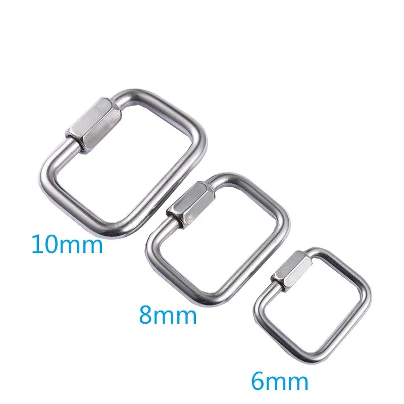 Stainless Steel 316 304 Square Quick Link Locking Carabiner Hanging Hook Buckle for Paraglider Delta Wing