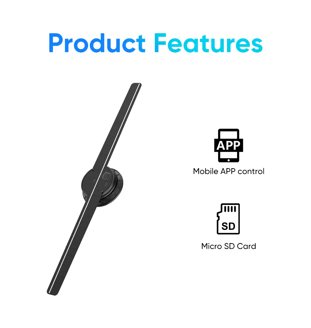 42CM 2 Blades 3D Hologram Pictures Video Technology Projector Advertising Display Technology holographic LED Fan billboard_8