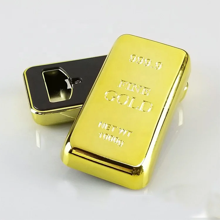 Factory Direct Promotional Gift Gold Bar Magnet Holder with Bottle Opener