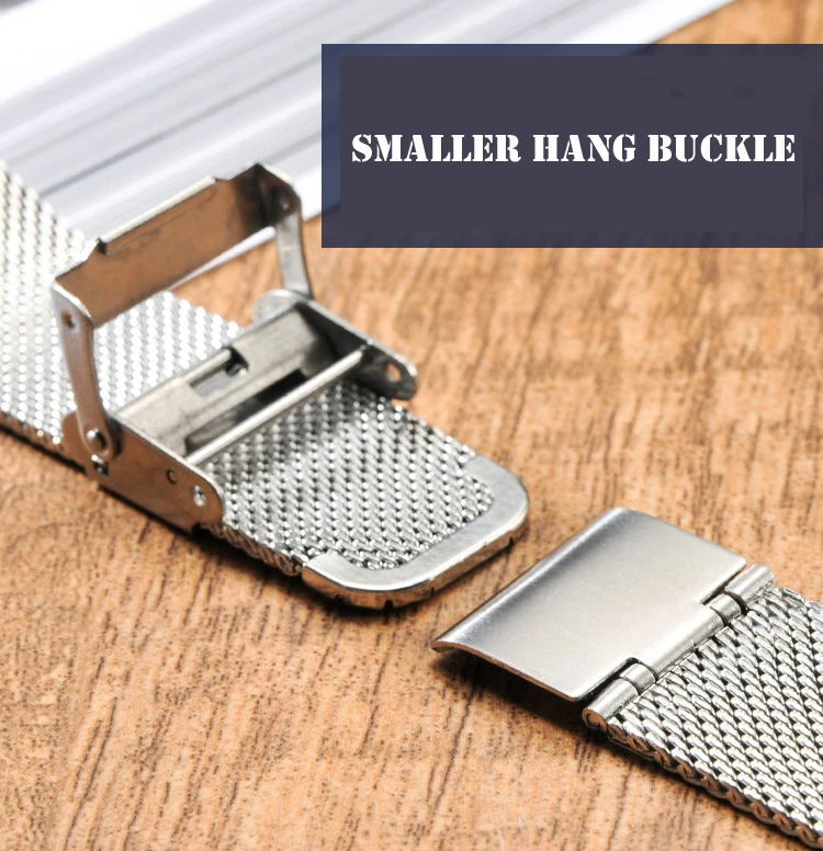 Quick Release Mesh Stainless Steel Watch Strap for DW Metal Thin Universal Milanese Bracelet Smart Watch Band  with Spring Bar