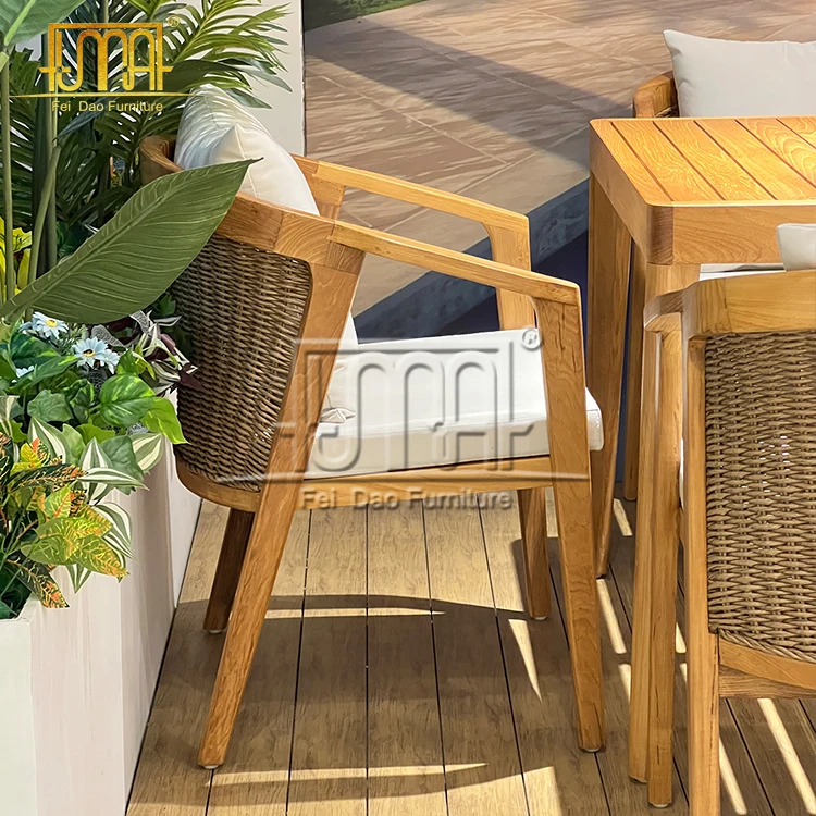 Teak Patio Furniture Family Meeting Outdoor Table And Chair Set