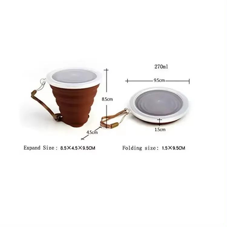 Outdoor High Quality Silicone Collapsible Coffee Cup Retractable Foldable Silicone Water Cup Folding Cup For Travel